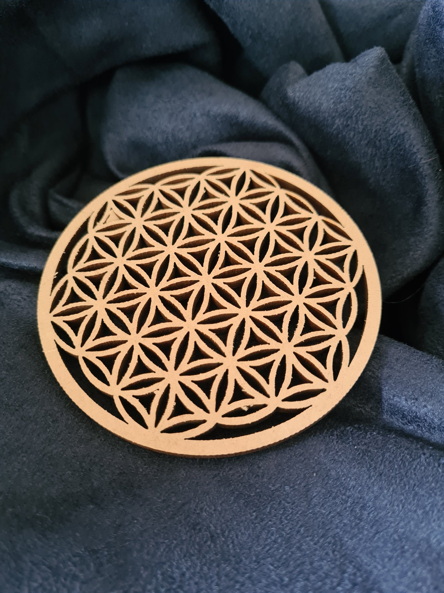 fleur de vie sculptée bois