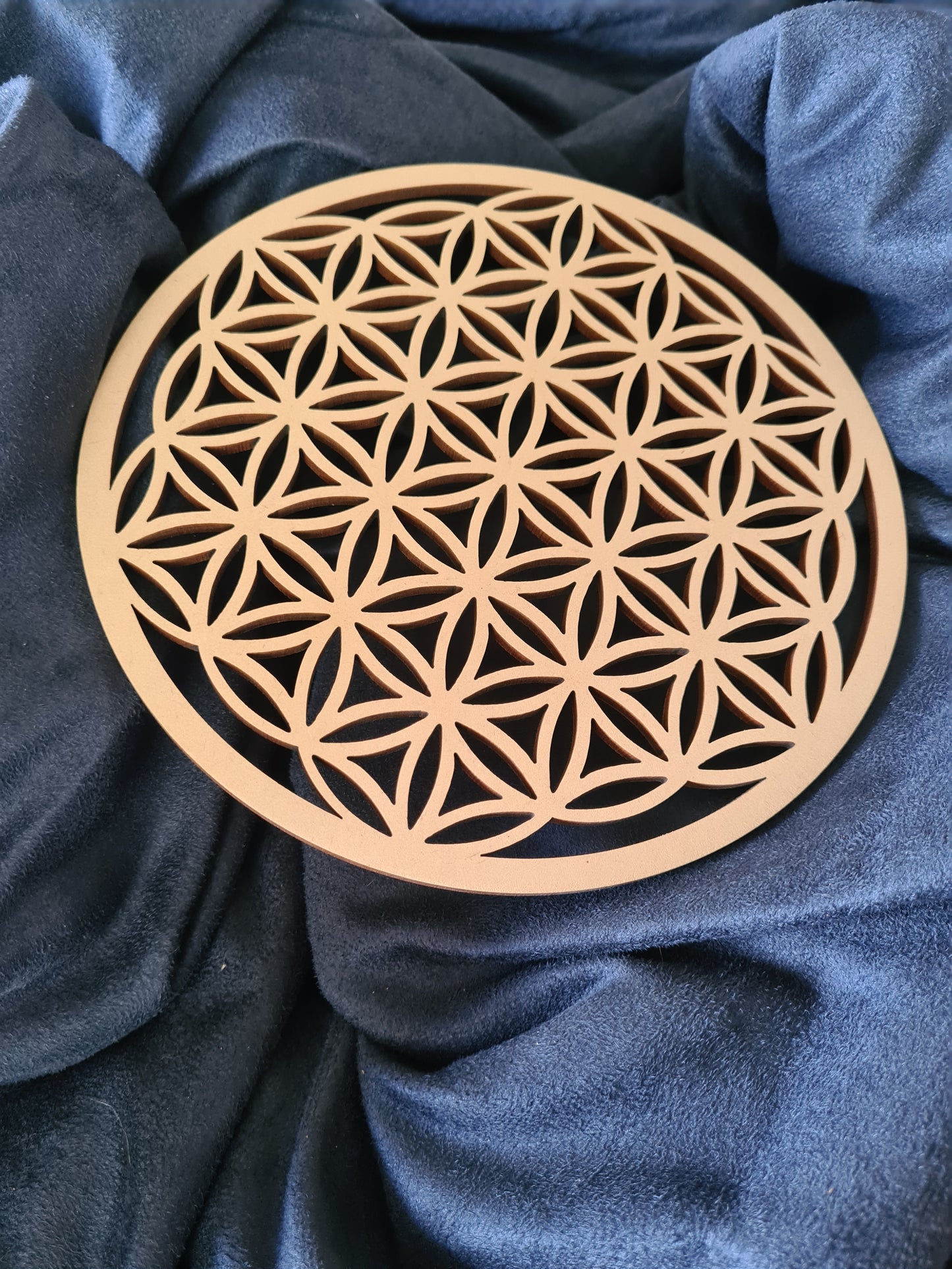 fleur de vie sculptée bois