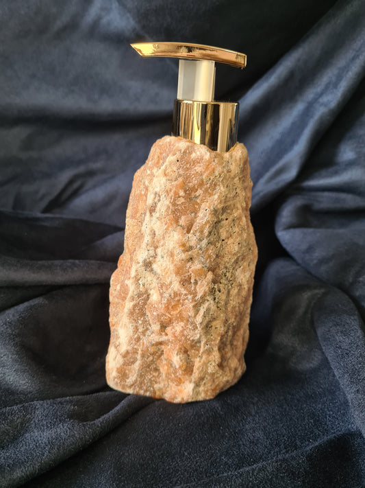 Soap dispenser Calcite Orchid raw quality Extra