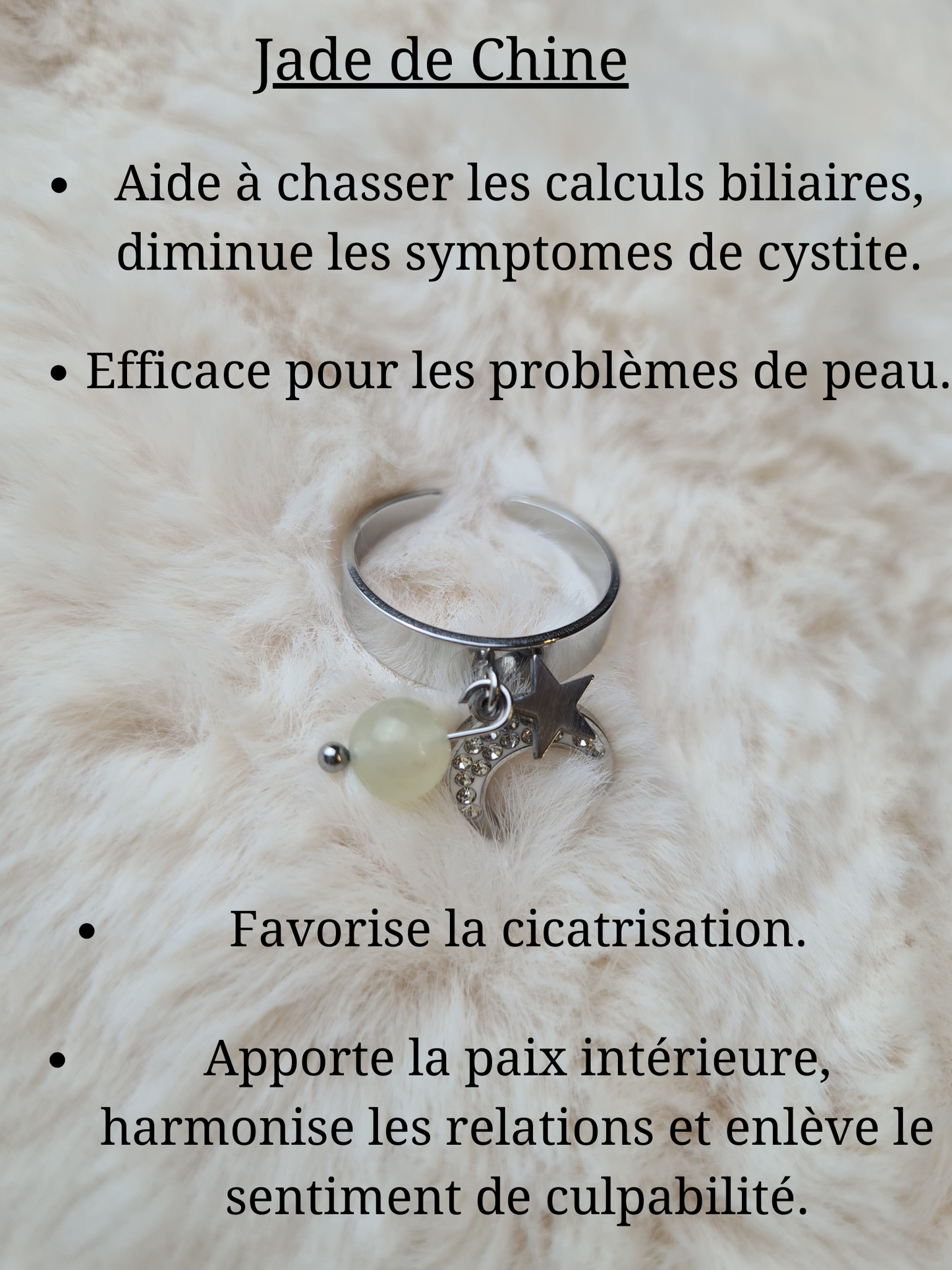 Bagues personnalisables Lune avec Strass et étoile en acier inoxydable