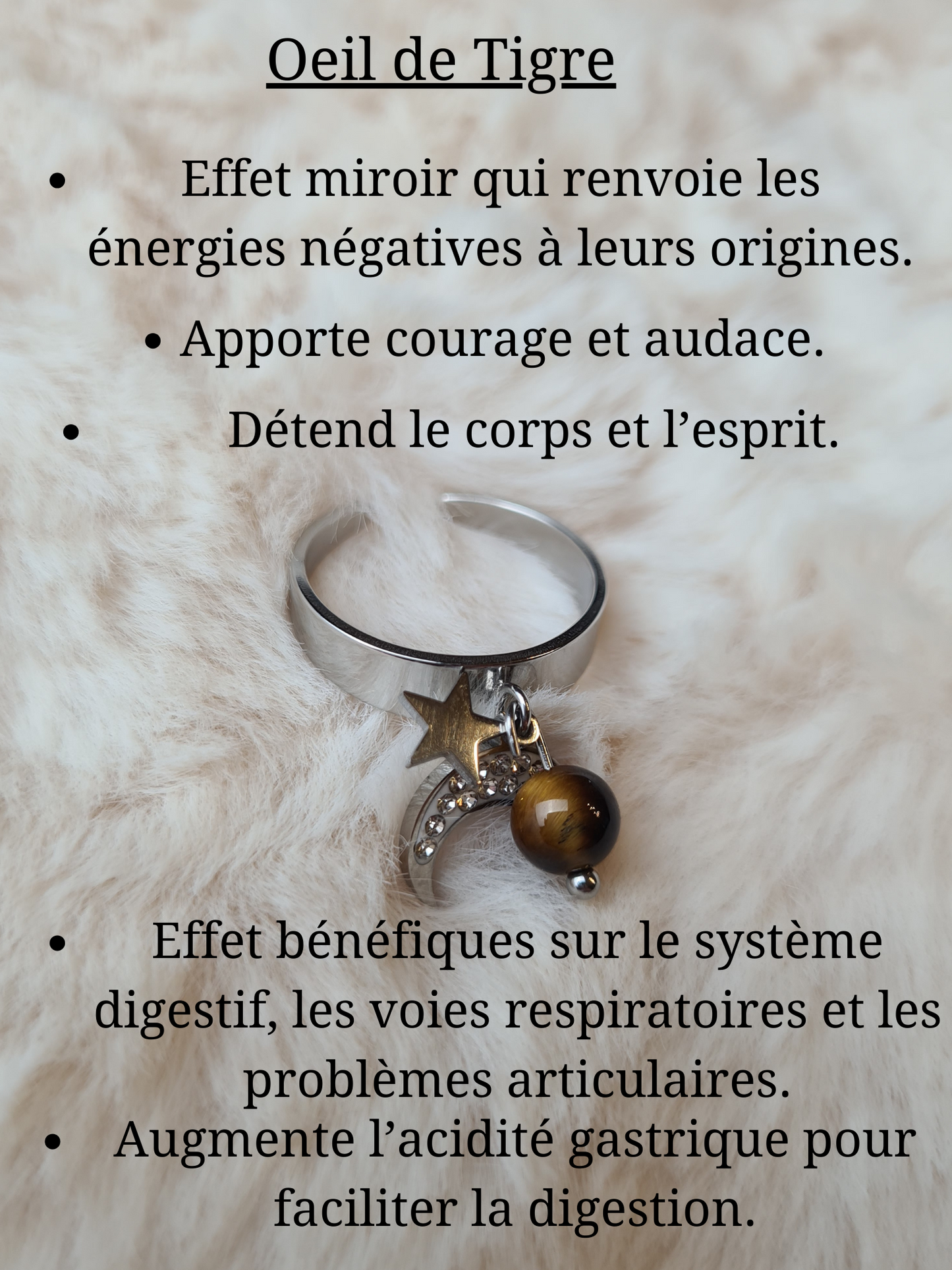 Bagues personnalisables Lune avec Strass et étoile en acier inoxydable