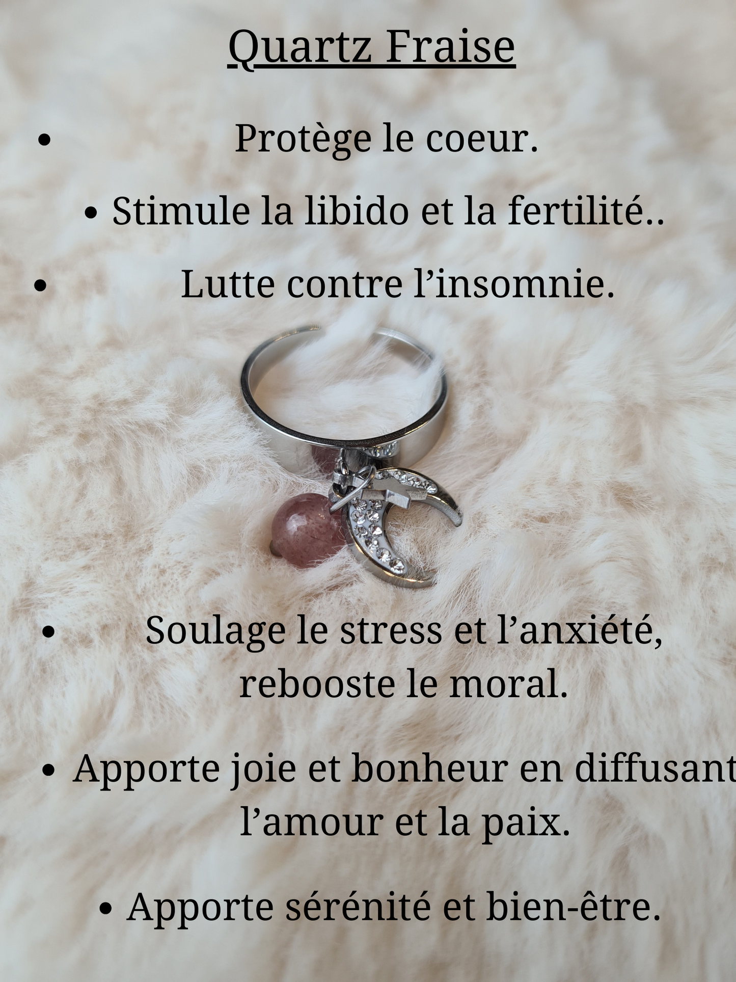 Bagues personnalisables Lune avec Strass et étoile en acier inoxydable